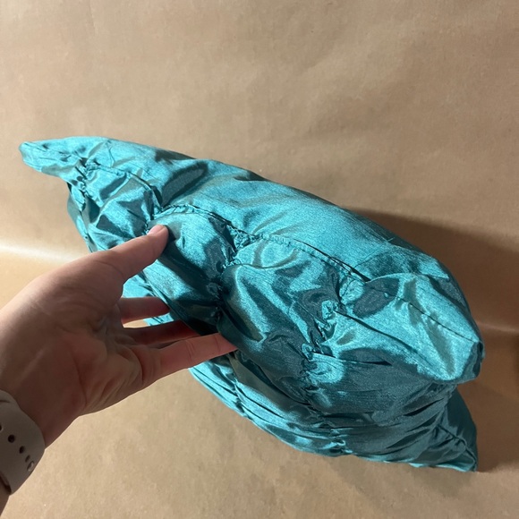 Teal Ruched Decorative Pillow - Picture 3 of 4